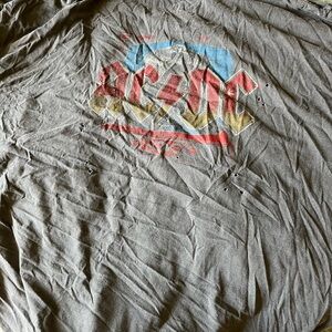 AC/DC Distressed Gray Graphic Tee